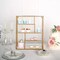 White Gold 22" Rectangular 4 Tier Metal Wood Geometric Hanging Shelf Party Home